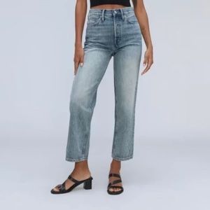 Everlane The 90s Way High Jean Vintage Light Wash Organic Cotton Size 26